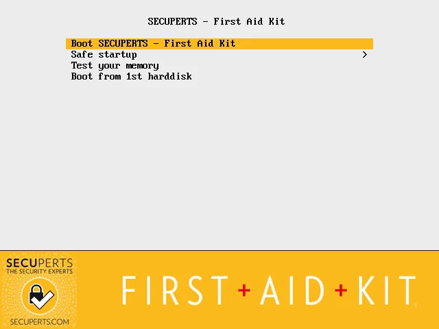 Загрузочный диск SecuPerts First Aid Kit – бесплатная лицензия