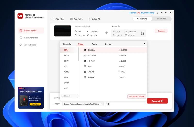 MiniTool Video Converter для Windows – бесплатная лицензия