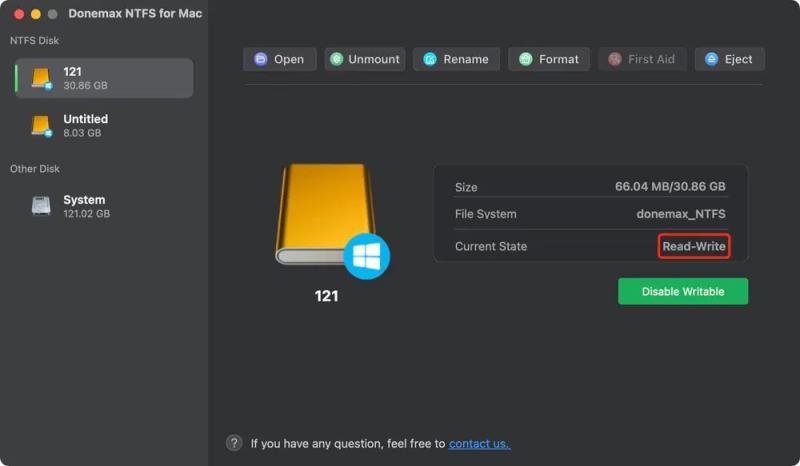 Donemax NTFS для Mac – бесплатная лицензия (пожизненная)